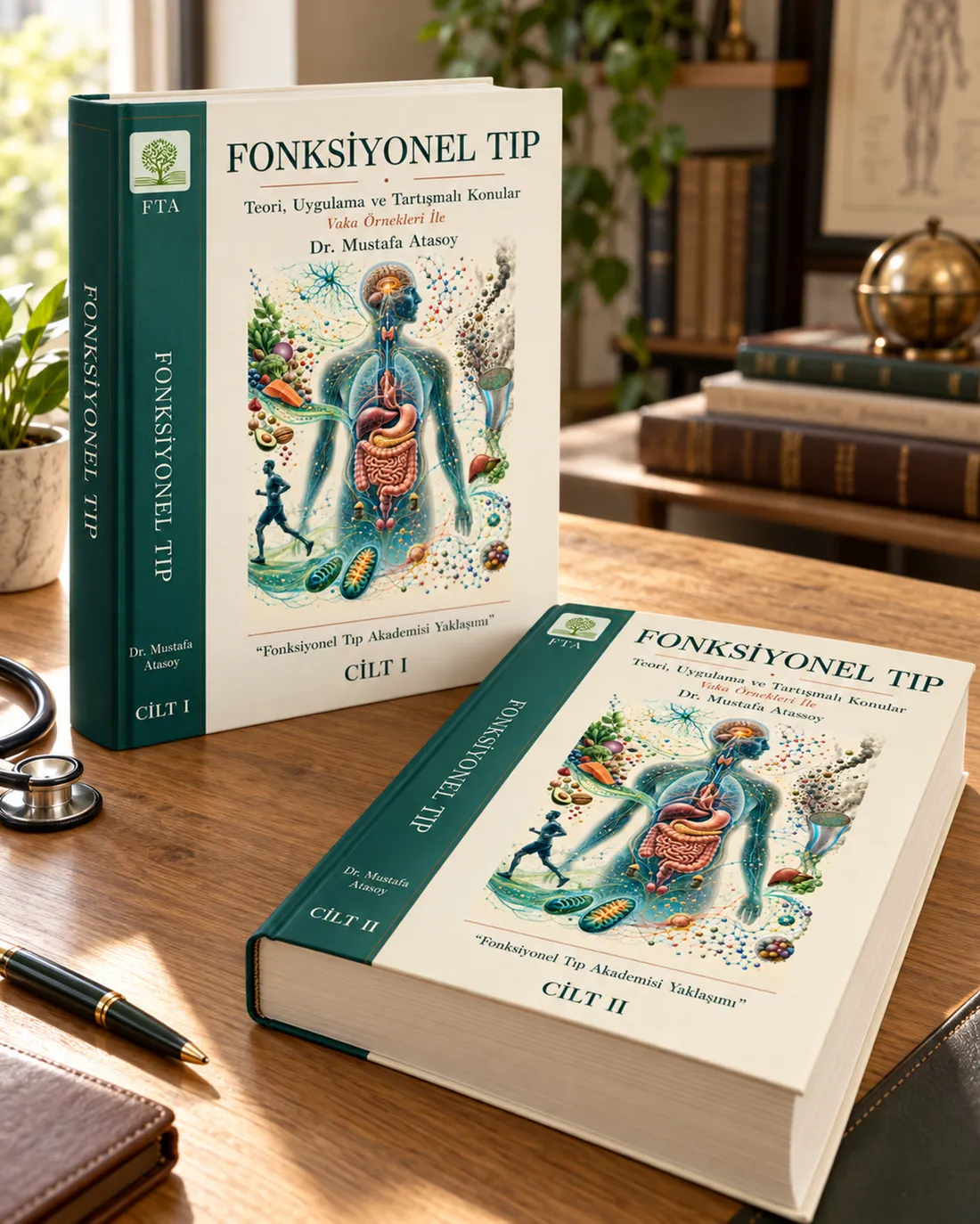 Fonksiyonel Tıp kitabının Cilt I ve Cilt II kapakları